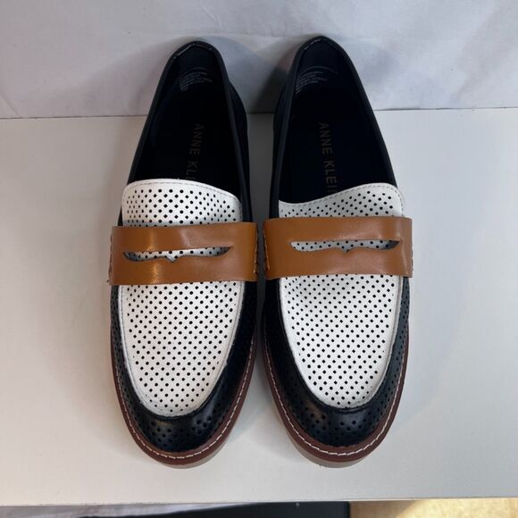 Anne Klein Emmy Lou Perforated Color Block Slip On Loafer Size 9 Casual - Picture 11 of 11